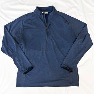 Hill City Pullover 1/4 Zip Sweatshirt Mens Size XXL Blue Activewear Thumb Holes